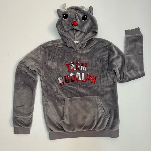 H&M Other - H&M Rudolph Gray Fur w Interactive Sequins • 14y+